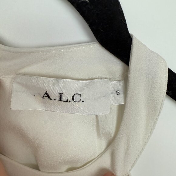 A.L.C. Easton Sleeveless Ruffle Overlay Mini Shift Dress Ivory Size 6 - Picture 7 of 10